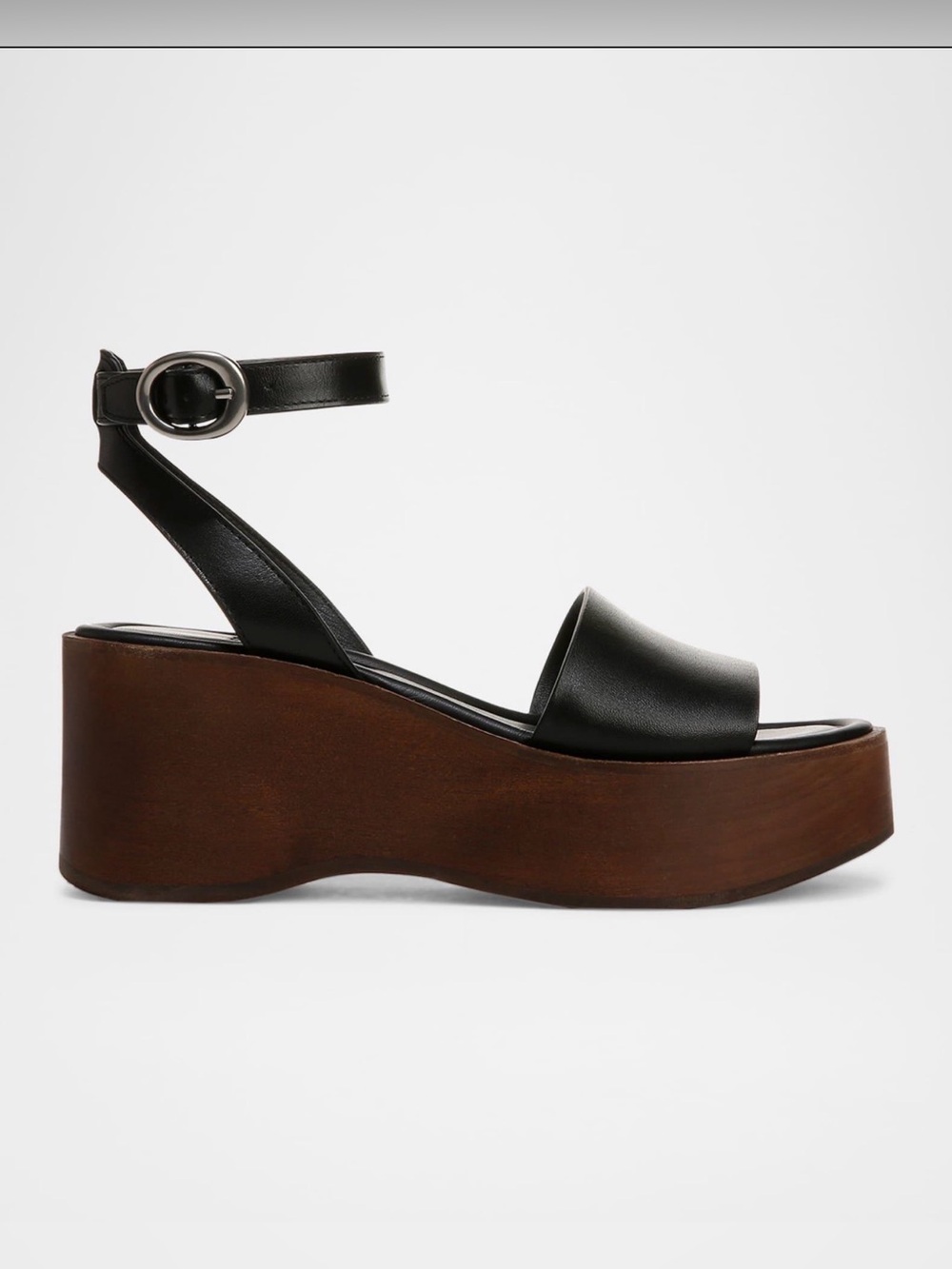 Vince Phillipa Leather Platform Sandals Black Brown 8.5 70s Retro Chunky
